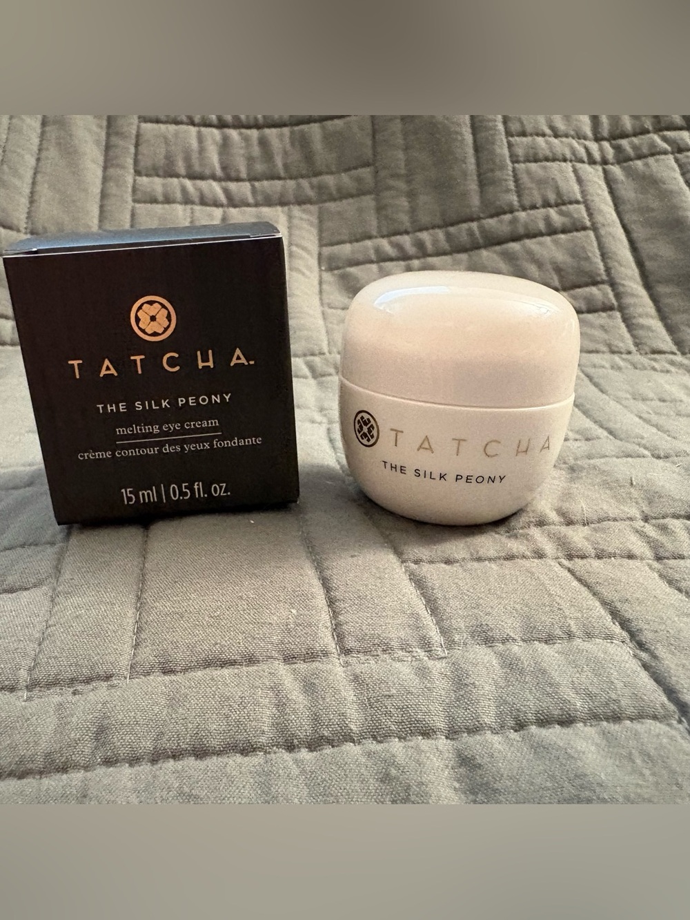 Tatcha Black and Gold The Silk Peony Melting Eye Cream Box